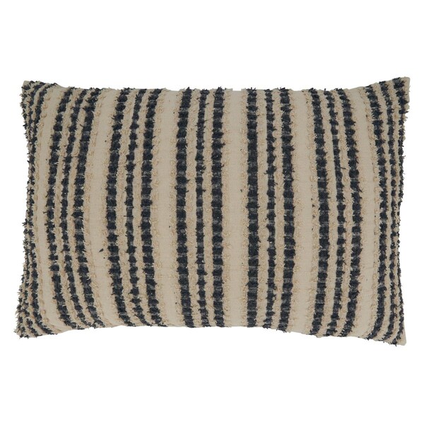 Rlm Distribution 16 x 24 in. Striped Down Filled Oblong Pillow Black & White - HO2658769