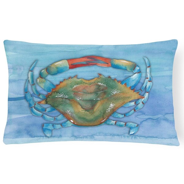 Jensendistributionservices Blue Crab Canvas Fabric Decorative Pillow - MI2551312