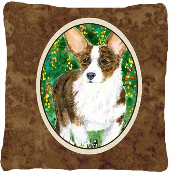 Carolines Treasures Carolines Treasures SS8970PW1414 Corgi Indoor & Outdoor Fabric Decorative Pillow - SS8970PW1414