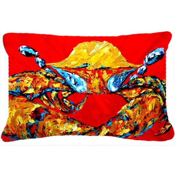 Carolines Treasures Carolines Treasures MW1115PW1216 12 x 16 In. Crab Fat and Sassy Indoor & Outdoor Fabric Decorative Pillow - MW1115PW1216