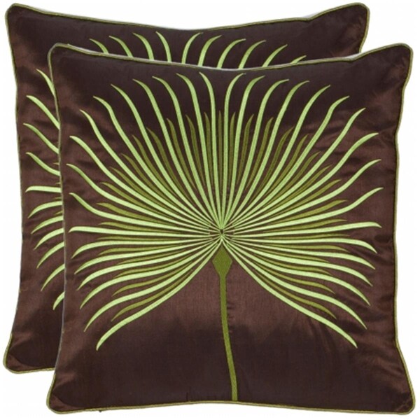 Safavieh Leste Verte Pillows- Green - 22 x 1.5 x 22 in. - PIL818A-2222-SET2