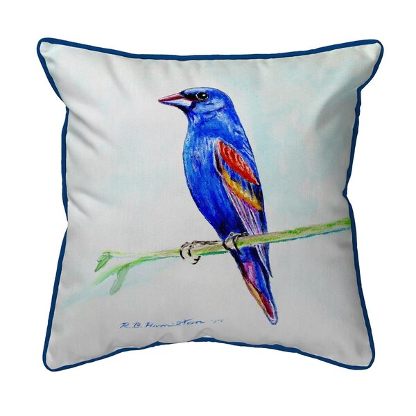 Betsy Drake 16 x 20 in. Blue Grosebeak Large Pillow - HJ825
