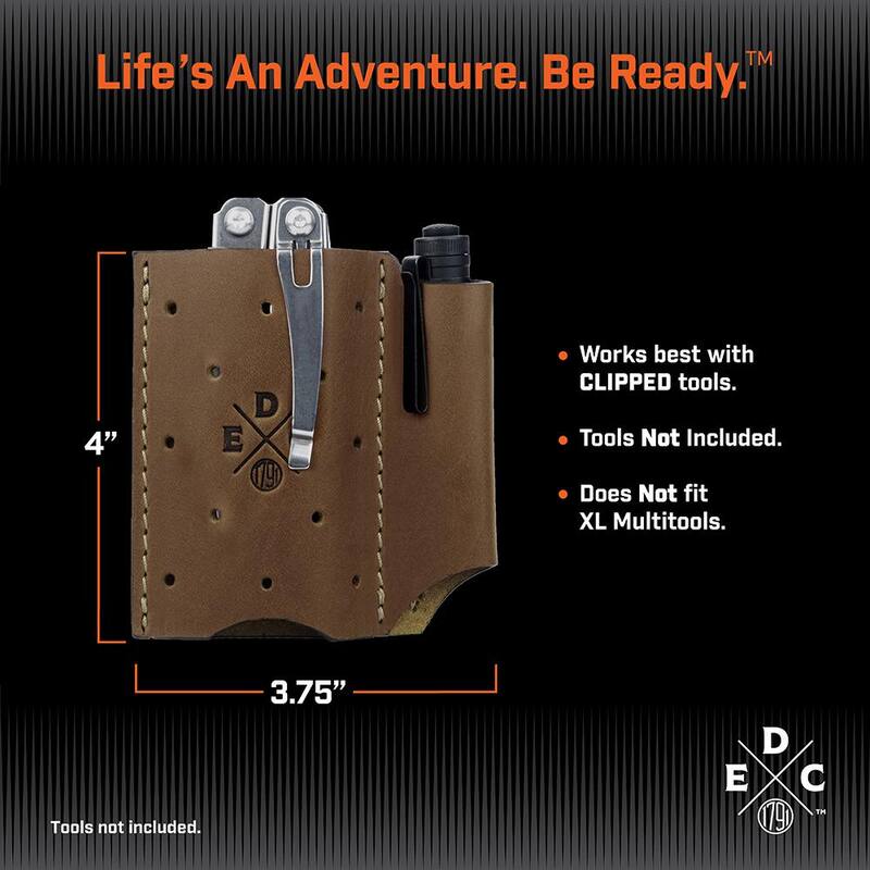 1791 EVERYDAY CARRY 6.5 in. Standard Small & Medium Chestnut Full-Grain Leather Tool Organizer - WEBACDuoCHNA