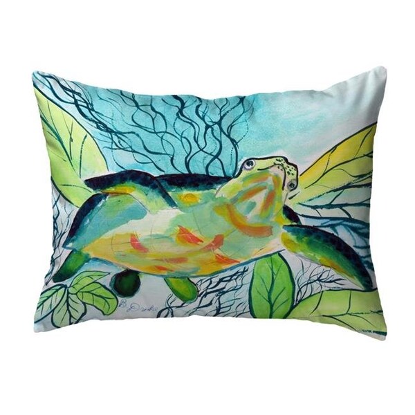 Betsy Drake Betsy Drake KS1118 11 x 14 in. Smiling Sea Turtle Non-Corded Indoor & Outdoor Pillow - KS1118