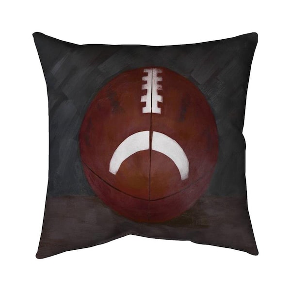 Begin Home Decor 26 x 26 in. Football Ball-Double Sided Print Indoor Pillow - 5541-2626-SP11