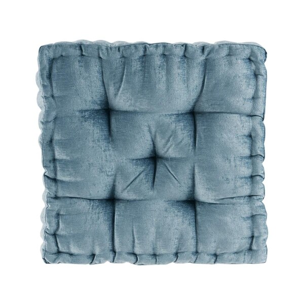 Intelligent Design 20 x 20 in. Poly Chenille Square Floor Pillow Cushion - Aqua - ID31-1526
