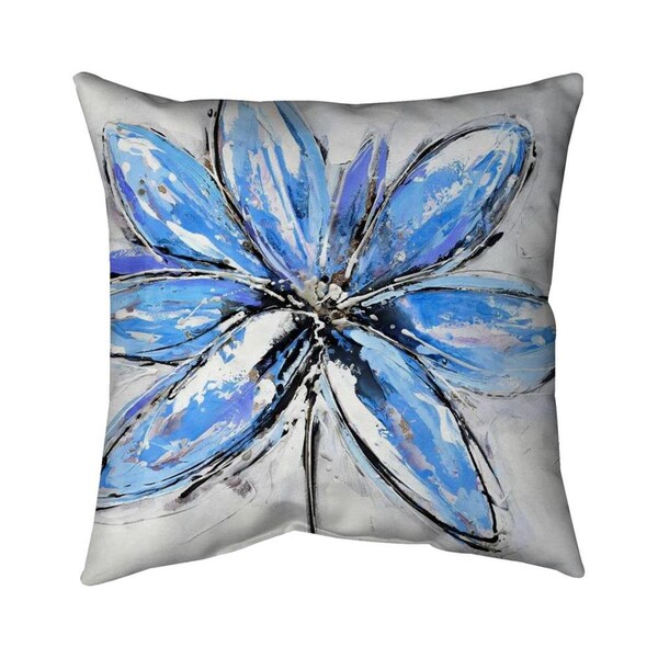 Begin Home Decor 20 x 20 in. Blue Flower-Double Sided Print Indoor Pillow - 5541-2020-FL28