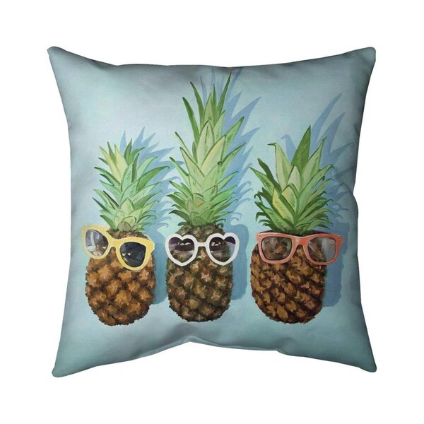 Begin Home Decor 20 x 20 in. Summer Pineapples-Double Sided Print Indoor Pillow - 5541-2020-GA120