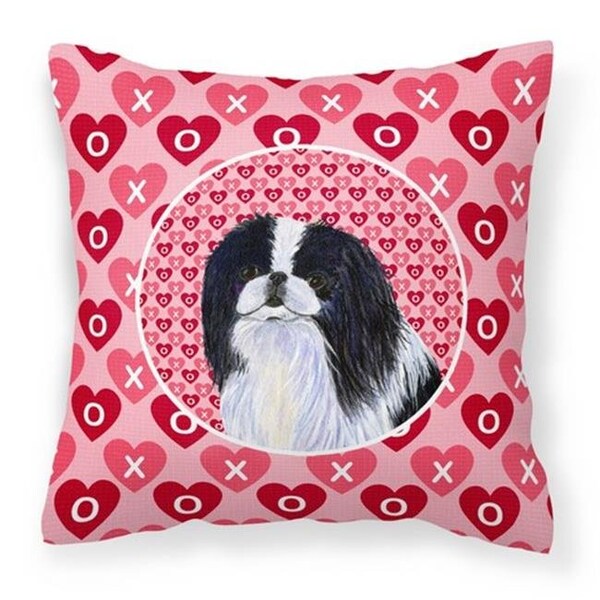 Carolines Treasures Carolines Treasures SS4467PW1414 Japanese Chin Hearts Love & Valentines Day Portrait Fabric Decorative Pillow; 14 x 3 x 14 in. - SS4467PW1414