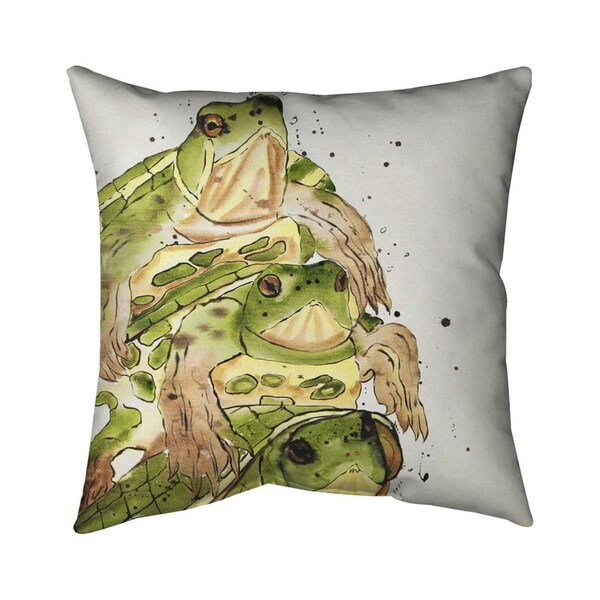 Fondo 26 x 26 in. Three Aquatic Turtles-Double Sided Print Indoor Pillow - FO2793244
