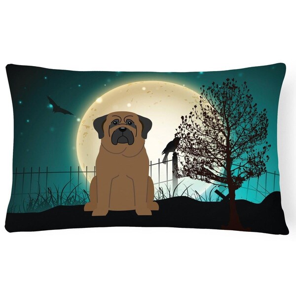 Carolines Treasures Halloween Scary Bullmastiff Canvas Fabric Decorative Pillow - BB2274PW1216