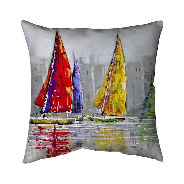 Begin Home Decor 26 x 26 in. Sailboats in the Wind-Double Sided Print Indoor Pillow - 5541-2626-CO5