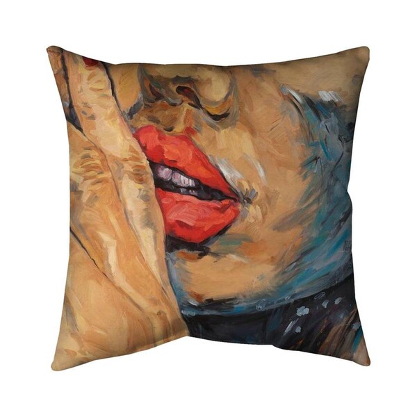 Fondo 20 x 20 in. Shushing Lips Closeup-Double Sided Print Indoor Pillow - FO2775436
