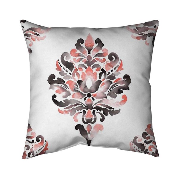 Fondo 20 x 20 in. Coral Baroque Ornament-Double Sided Print Indoor Pillow - FO2795393
