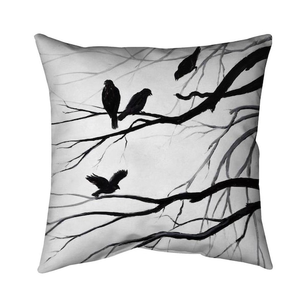 Fondo 20 x 20 in. Silhouette of Birds-Double Sided Print Indoor Pillow - FO2793111