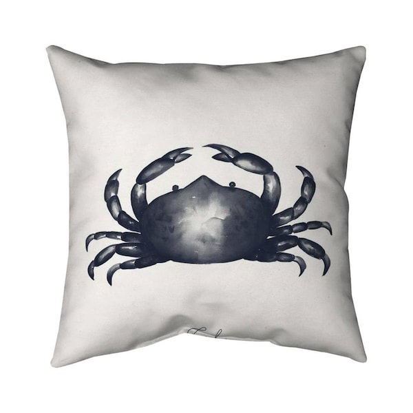 Fondo 26 x 26 in. Blue Crab-Double Sided Print Indoor Pillow - FO2794662
