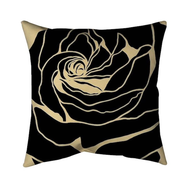 Fondo 26 x 26 in. Silhouette of A Rose-Double Sided Print Indoor Pillow - FO2793272