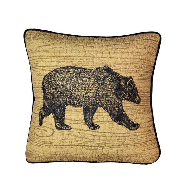American Textile 18 x 18 in. Oakland Cp Paw Decorative PillowTan & Black - 75415