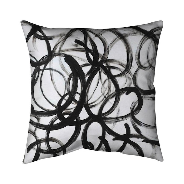 Fondo 26 x 26 in. Abstract Curly Lines-Double Sided Print Indoor Pillow - FO2774602