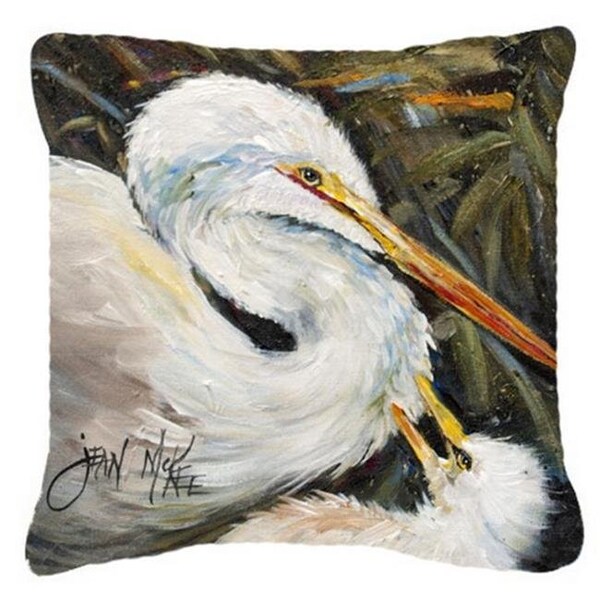Carolines Treasures Carolines Treasures JMK1227PW1818 White Egret Canvas Fabric Decorative Pillow - JMK1227PW1818
