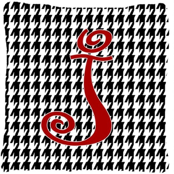 Carolines Treasures Carolines Treasures CJ1035-JPW1414 14 x 14 in. Monogram Initial J Houndstooth Black Fabric Decorative Pillow - CJ1035-JPW1414