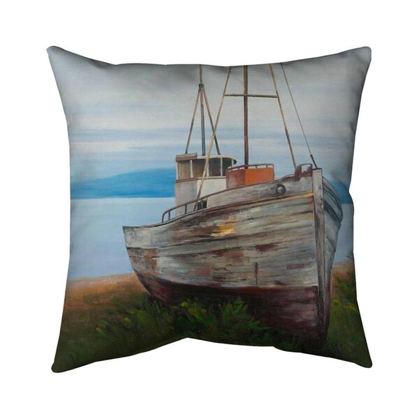 Begin Home Decor 20 x 20 in. Old Abandoned Boat-Double Sided Print Indoor Pillow - 5541-2020-CO38