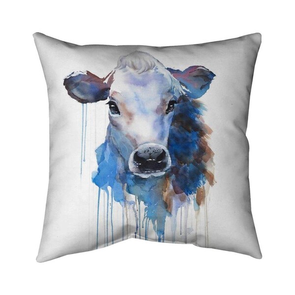 Fondo 20 x 20 in. Watercolor Jersey Cow-Double Sided Print Indoor Pillow - FO2791583
