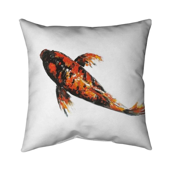 Fondo 26 x 26 in. Red Butterfly Koi Fish-Double Sided Print Indoor Pillow - FO2794254