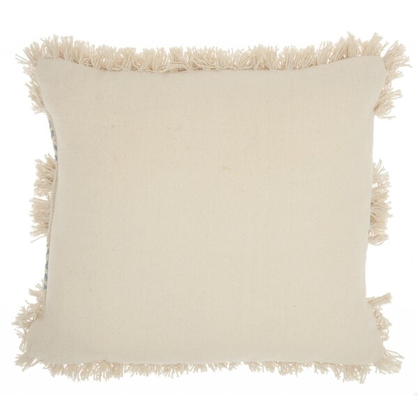 Homeroots 18 x 18 in. Blue Diamond Patterned Throw Pillow - 386079