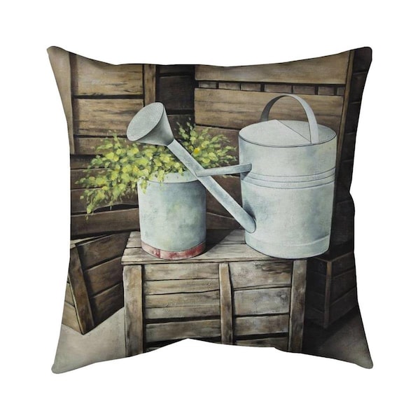 Fondo 26 x 26 in. Vintage Watering Can-Double Sided Print Indoor Pillow - FO2794177