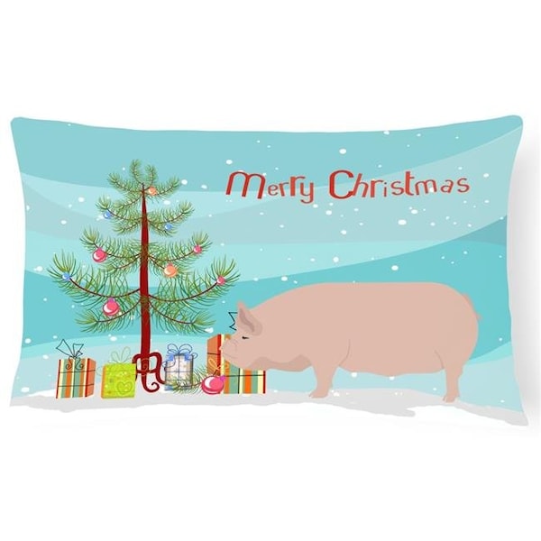 Carolines Treasures Carolines Treasures BB9304PW1216 Welsh Pig Christmas Canvas Fabric Decorative Pillow - BB9304PW1216