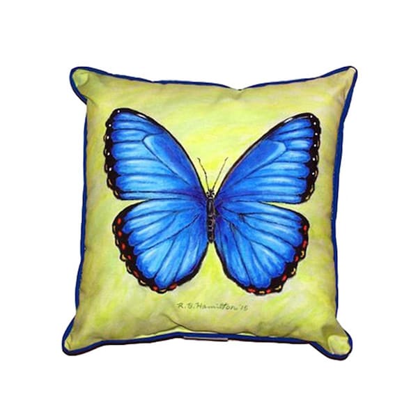 Betsy Drake Dicks Blue Morpho Extra Large Zippered Pillow - ZP348