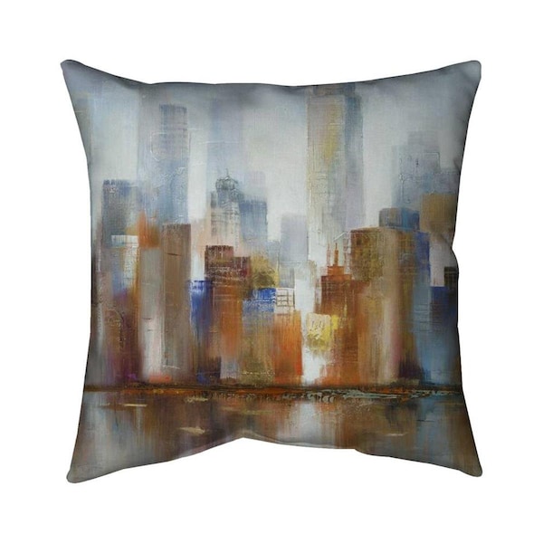Begin Home Decor 20 x 20 in. Cityscape in the Fog-Double Sided Print Indoor Pillow - 5541-2020-CI88