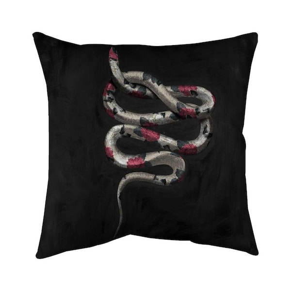 Begin Home Decor 20 x 20 in. Snake Flowers-Double Sided Print Indoor Pillow - 5541-2020-AN280-1
