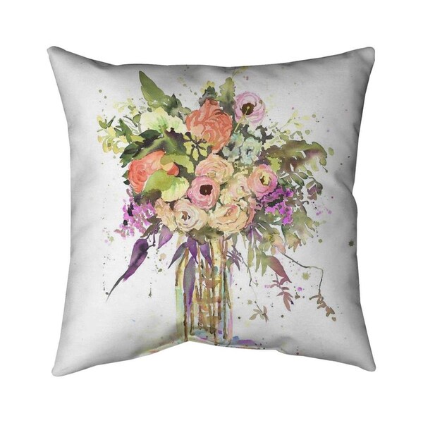 Begin Home Decor 20 x 20 in. Romantic Bouquet-Double Sided Print Indoor Pillow - 5541-2020-FL345