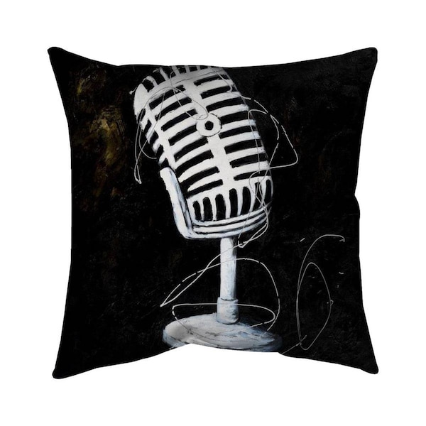 Begin Home Decor 26 x 26 in. Microphone-Double Sided Print Indoor Pillow - 5541-2626-MU27