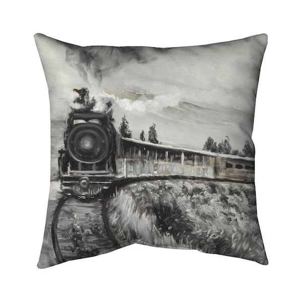 Begin Home Decor 20 x 20 in. Steam Engine Train-Double Sided Print Indoor Pillow - 5541-2020-TR51