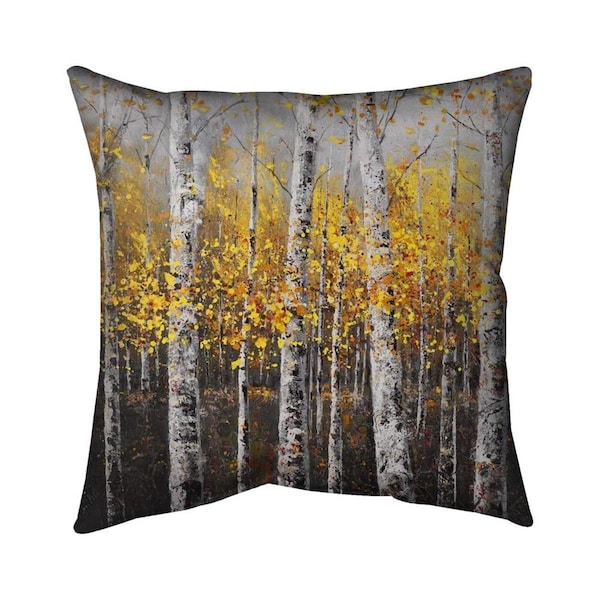 Fondo 26 x 26 in. Sunny Birch Trees-Double Sided Print Indoor Pillow - FO2779825