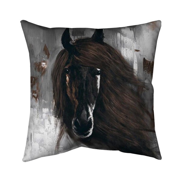 Fondo 26 x 26 in. Dark Brown Horse-Double Sided Print Indoor Pillow - FO2775297