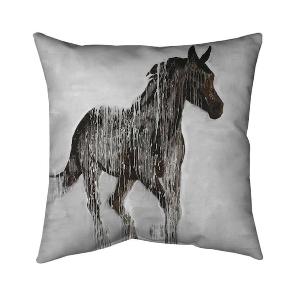 Begin Home Decor 20 x 20 in. Abstract Brown Horse-Double Sided Print Indoor Pillow - 5541-2020-AN298