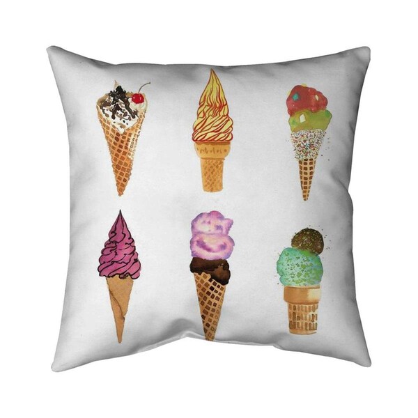 Fondo 26 x 26 in. Ice Cream Cones-Double Sided Print Indoor Pillow - FO2775632