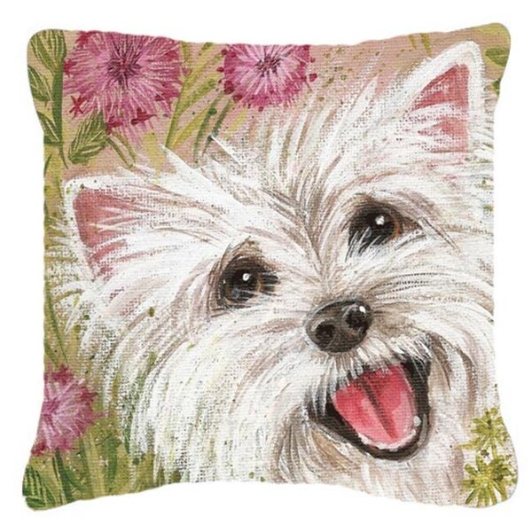 Carolines Treasures Carolines Treasures JYJ0018PW1414 Westie by Judith Yates Canvas Decorative Pillow - JYJ0018PW1414