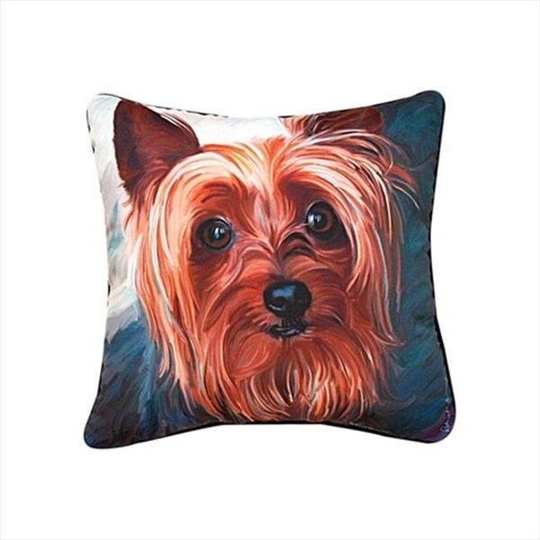 Manual Woodworkers & Weavers Manual Woodworkers and Weavers SLYSYK Paws And Whiskers Yorkie Style Printed Pillow 18 X 18 in. - SLYSYK