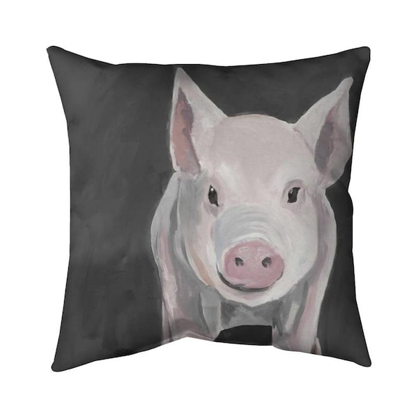 Begin Home Decor 26 x 26 in. Little Piglet-Double Sided Print Indoor Pillow - 5541-2626-AN419-1