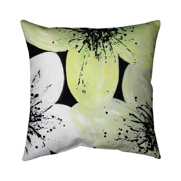 Fondo 26 x 26 in. White & Yellow Petals-Double Sided Print Indoor Pillow - FO3339631