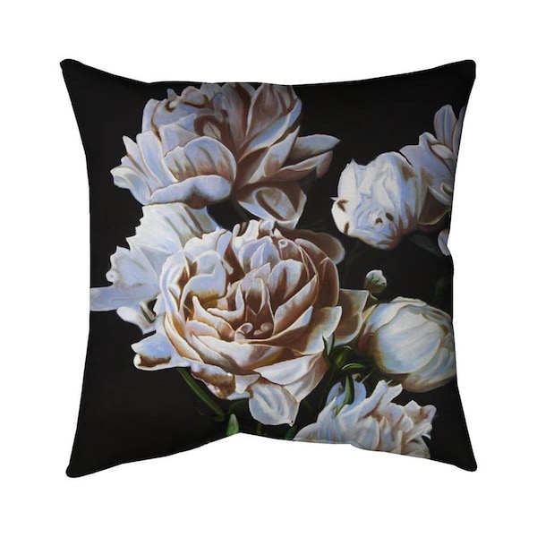 Begin Home Decor 26 x 26 in. Peonies-Double Sided Print Indoor Pillow - 5541-2626-FL355