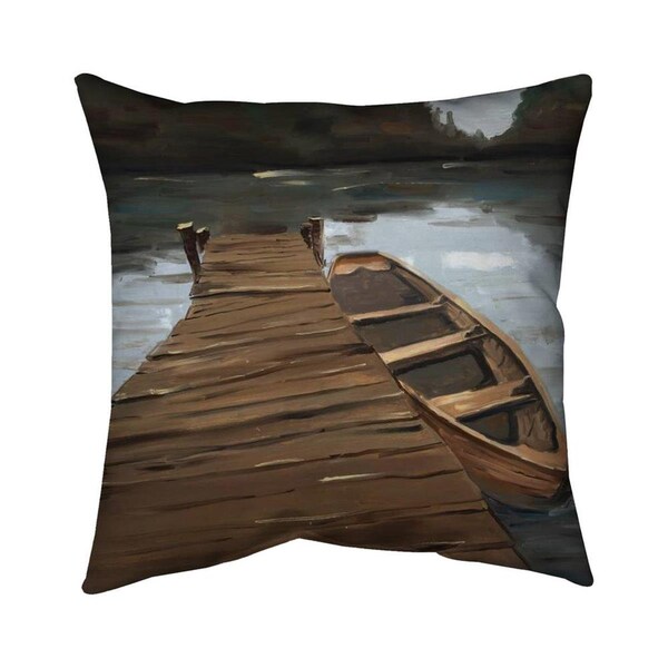 Fondo 26 x 26 in. Lake Dock & Boat-Double Sided Print Indoor Pillow - FO2774223