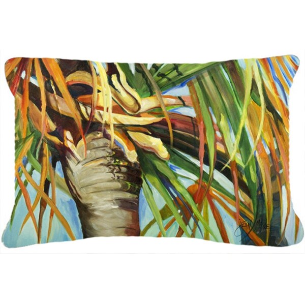 Carolines Treasures Orange Top Palm Tree Canvas Fabric Decorative Pillow - CA75898
