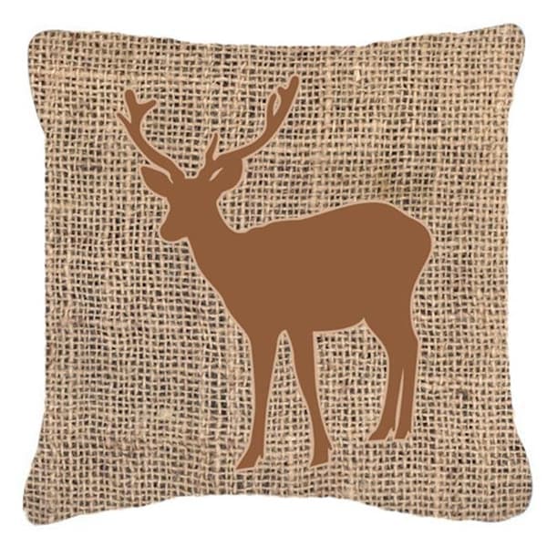 Carolines Treasures Carolines Treasures BB1012-BL-BN-PW1818 18 x 18 in. Deer Burlap And Brown Indoor & Outdoor Fabric Decorative Pillow - BB1012-BL-BN-PW1818