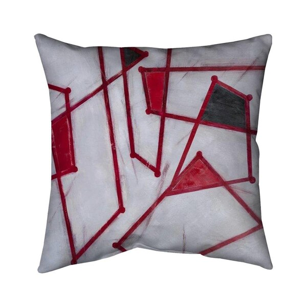 Fondo 26 x 26 in. Red Outlines Shapes-Double Sided Print Indoor Pillow - FO2790690